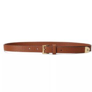 Lauren Ralph Lauren Pebbled Leather Skinny Belt